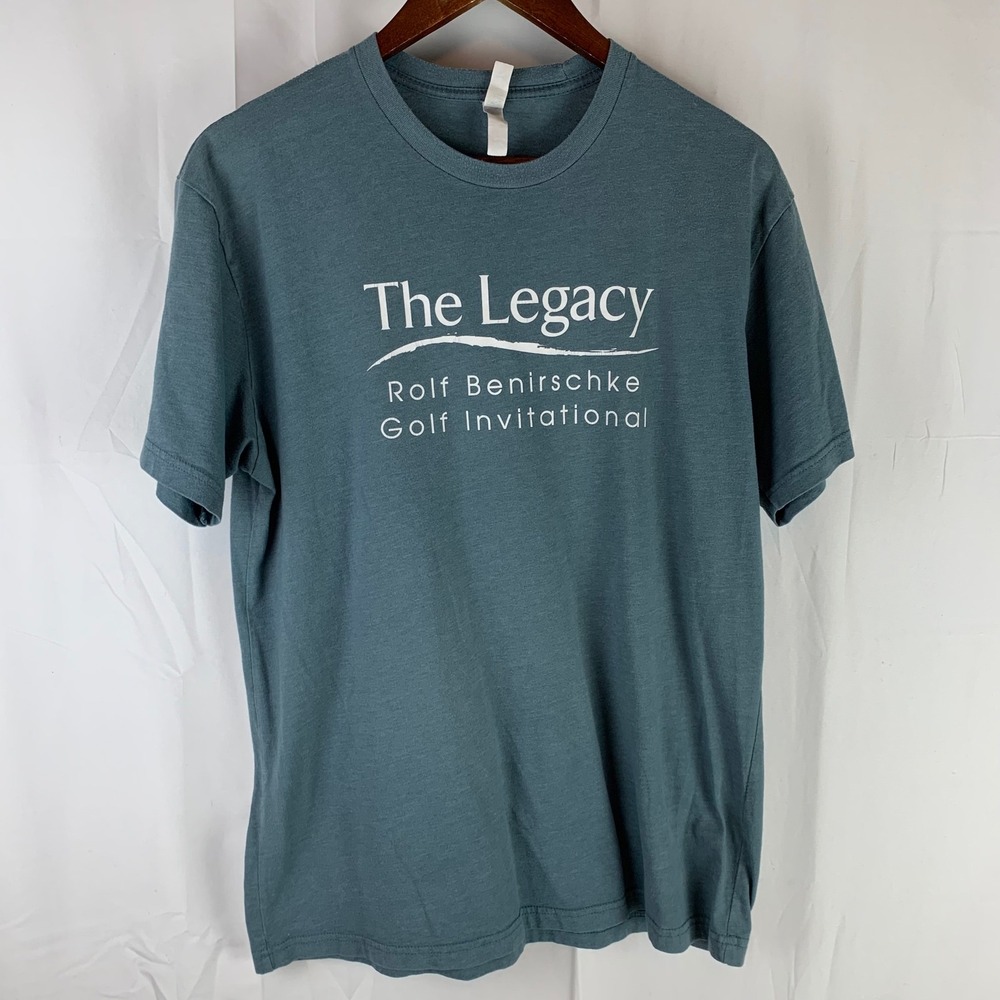 The Legacy Rolf Benirschke Golf Invitational T-Shirt Mens Large Teal Graphic Tee